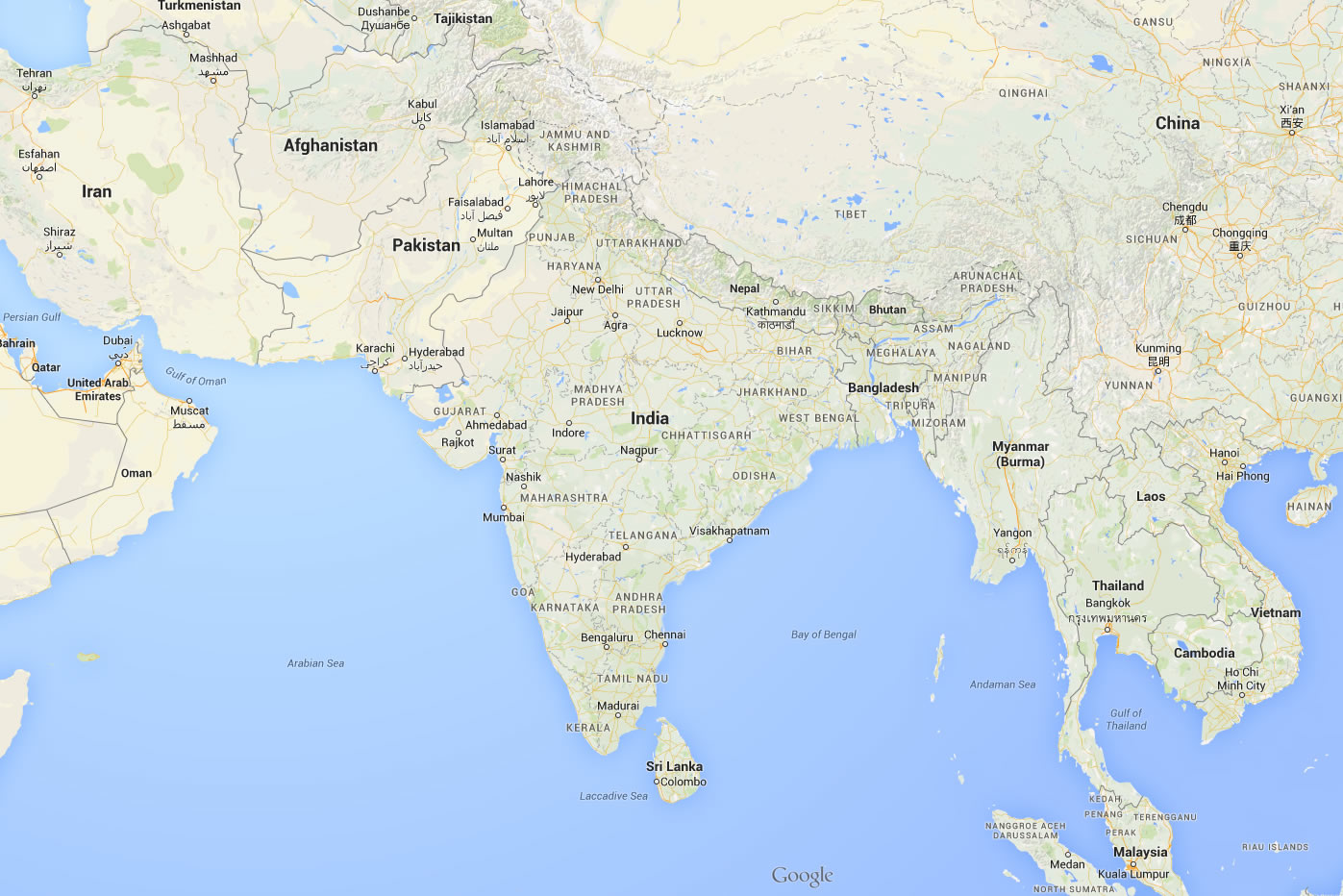 Indien Karte