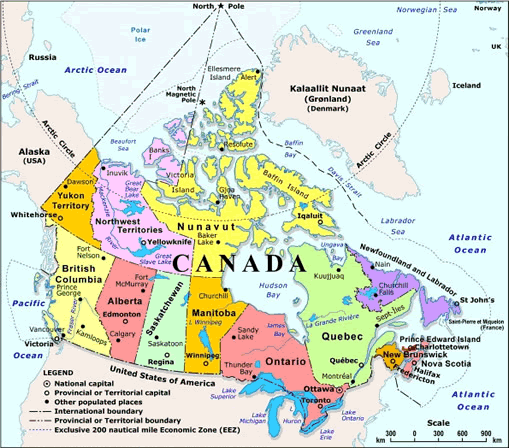 kanada karte