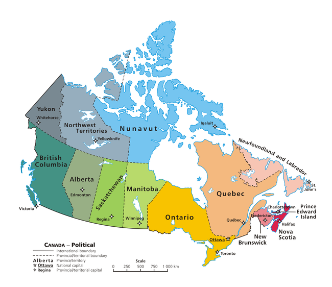 politisch karte von kanada