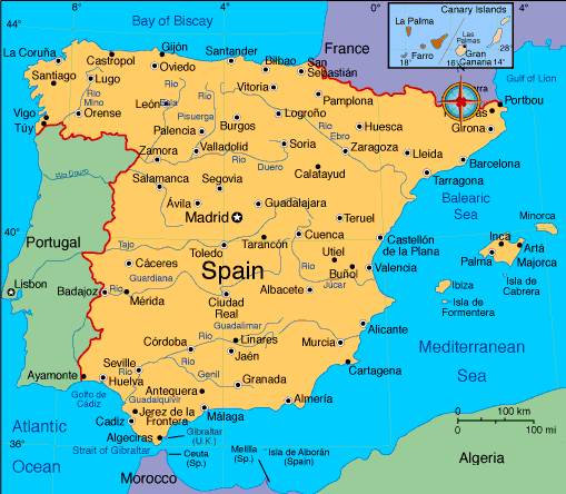Spanien karte
