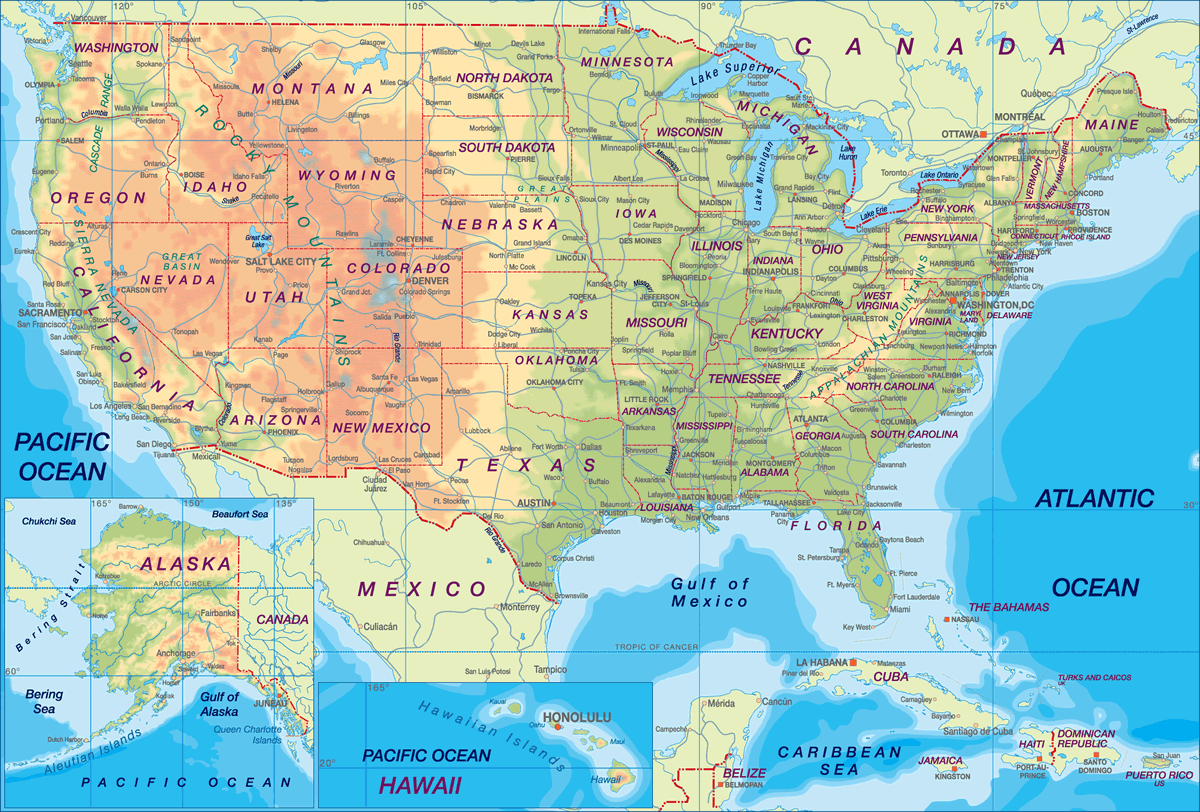 karte von vereinigte staaten