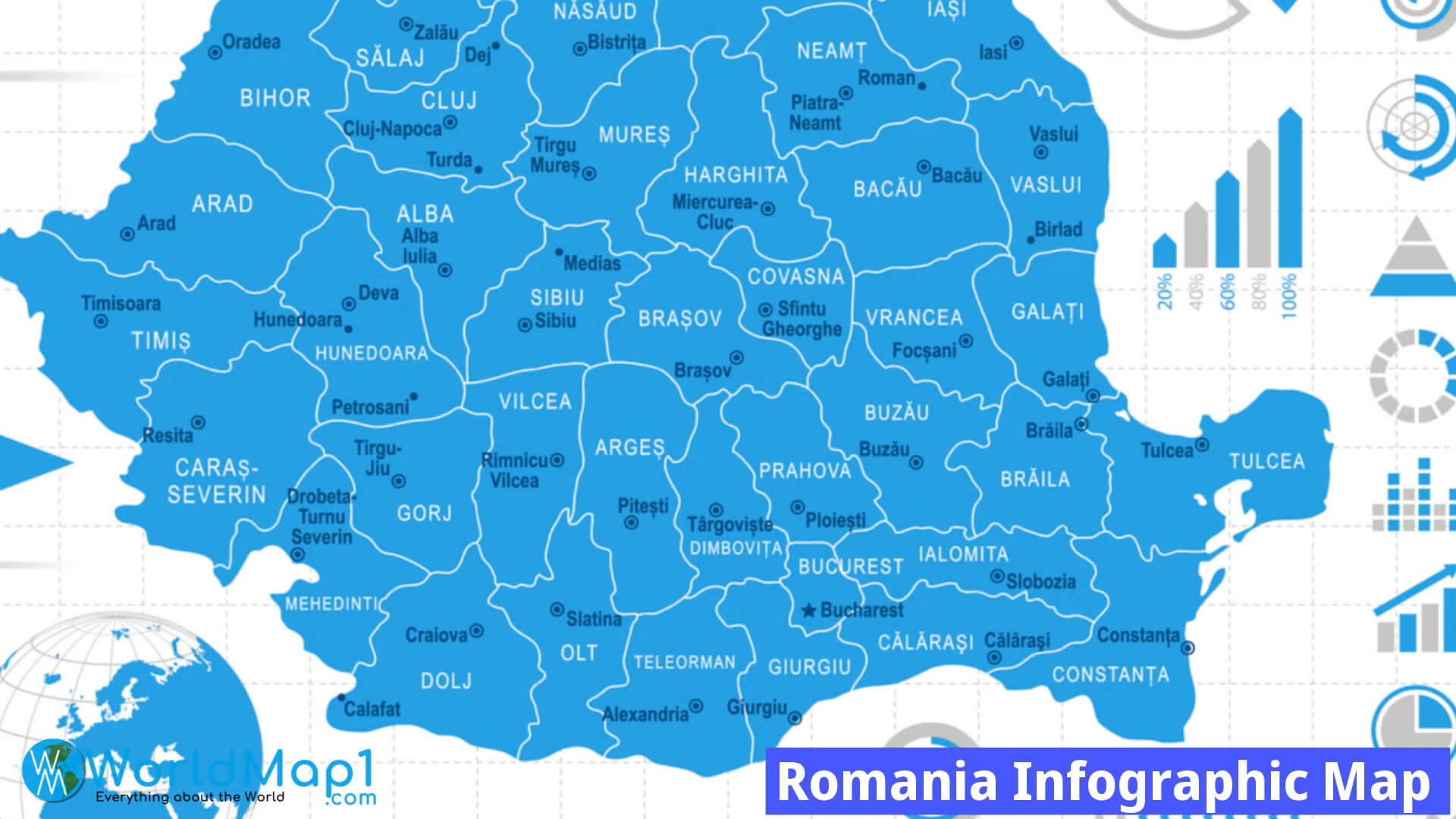 Rumänien-Infografik-Karte