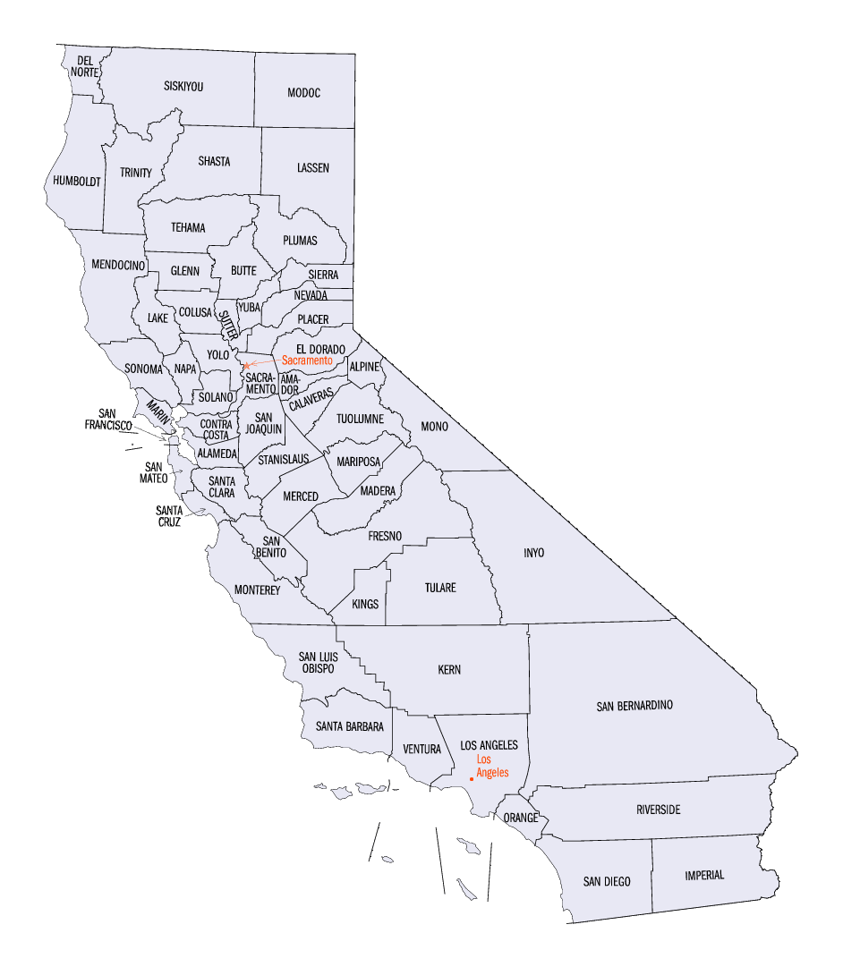 california karte landkreise