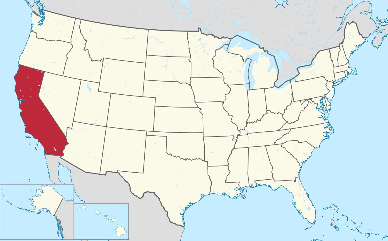 california located west kuste vereinigte staats