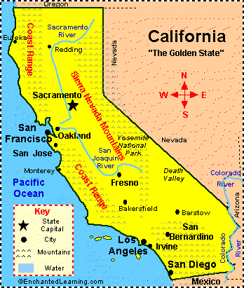 karten von california