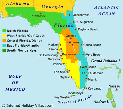 florida regionen karte