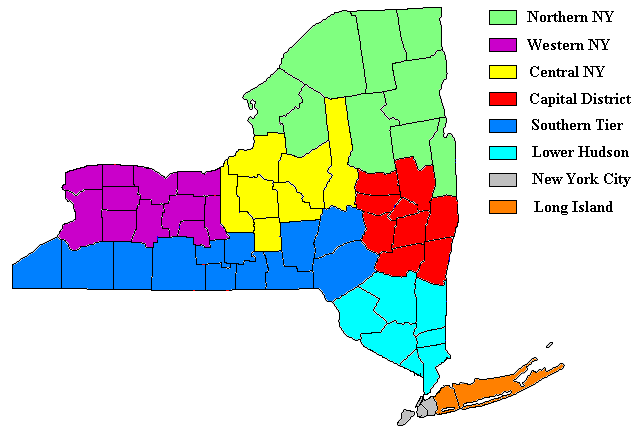 new york regionen karte