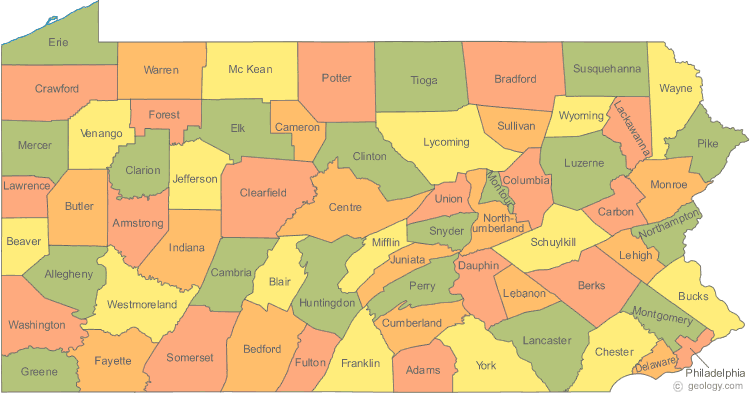 karte von Pennsylvania