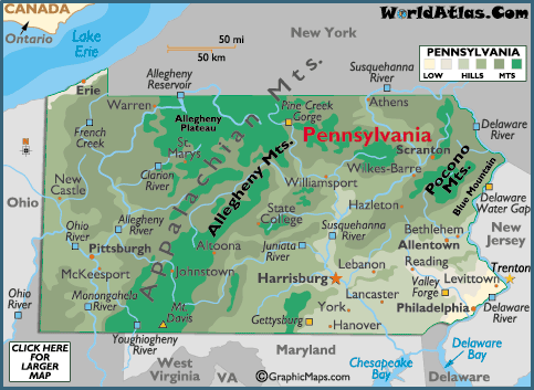 pennsylvania fluss karte