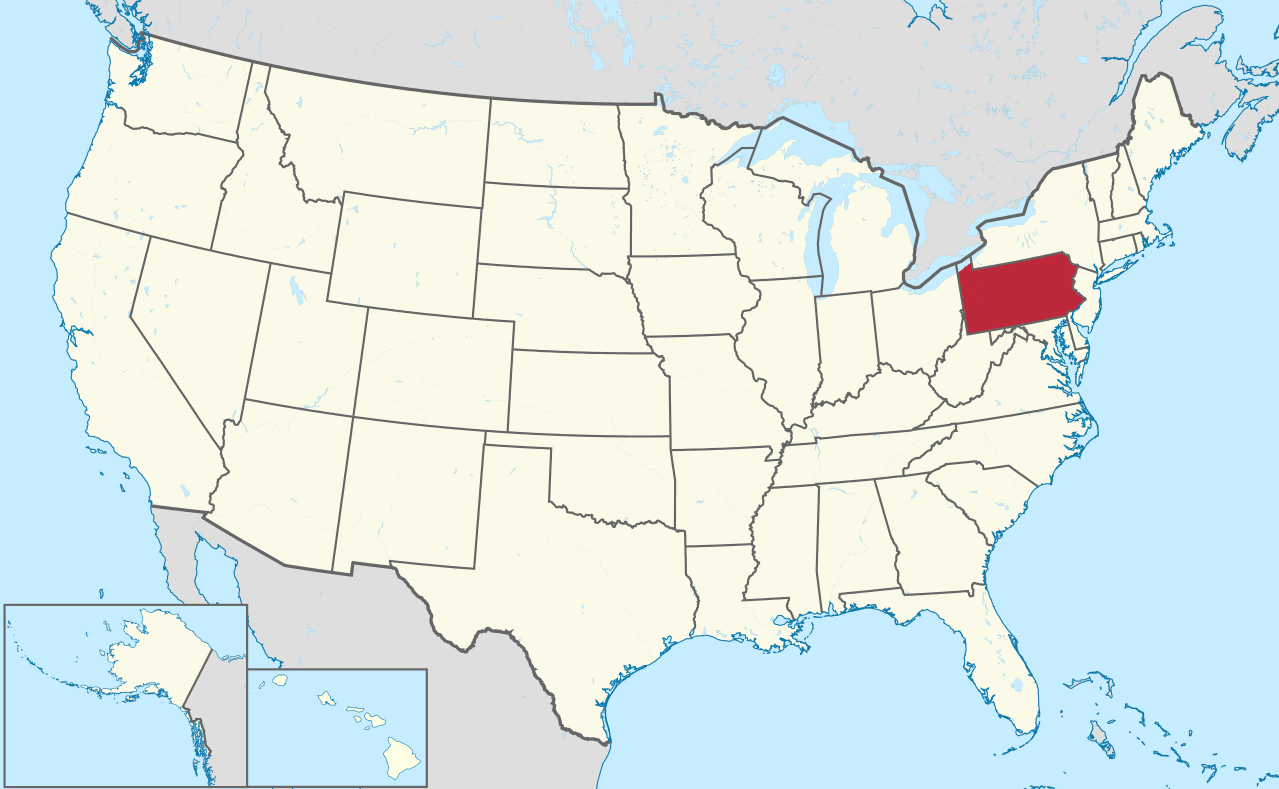 pennsylvania karte im vereinigte staats