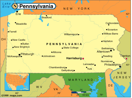 pennsylvania karte usa