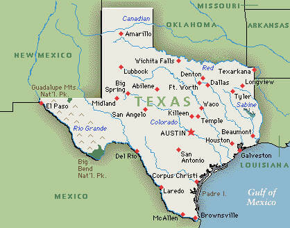 stadte karte von texas