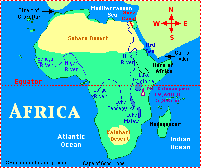 afrika fluss karte