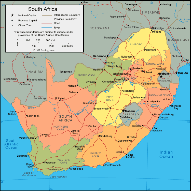 afrika karte sudafrika