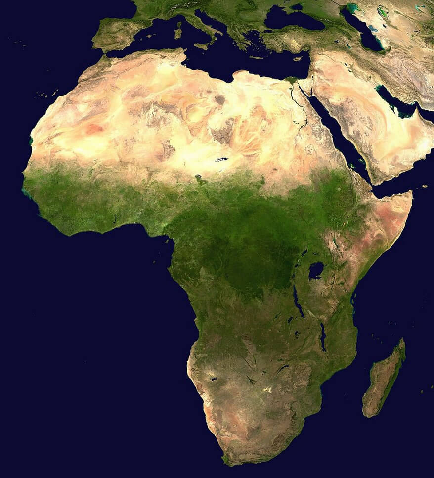 afrika satellit bild karte