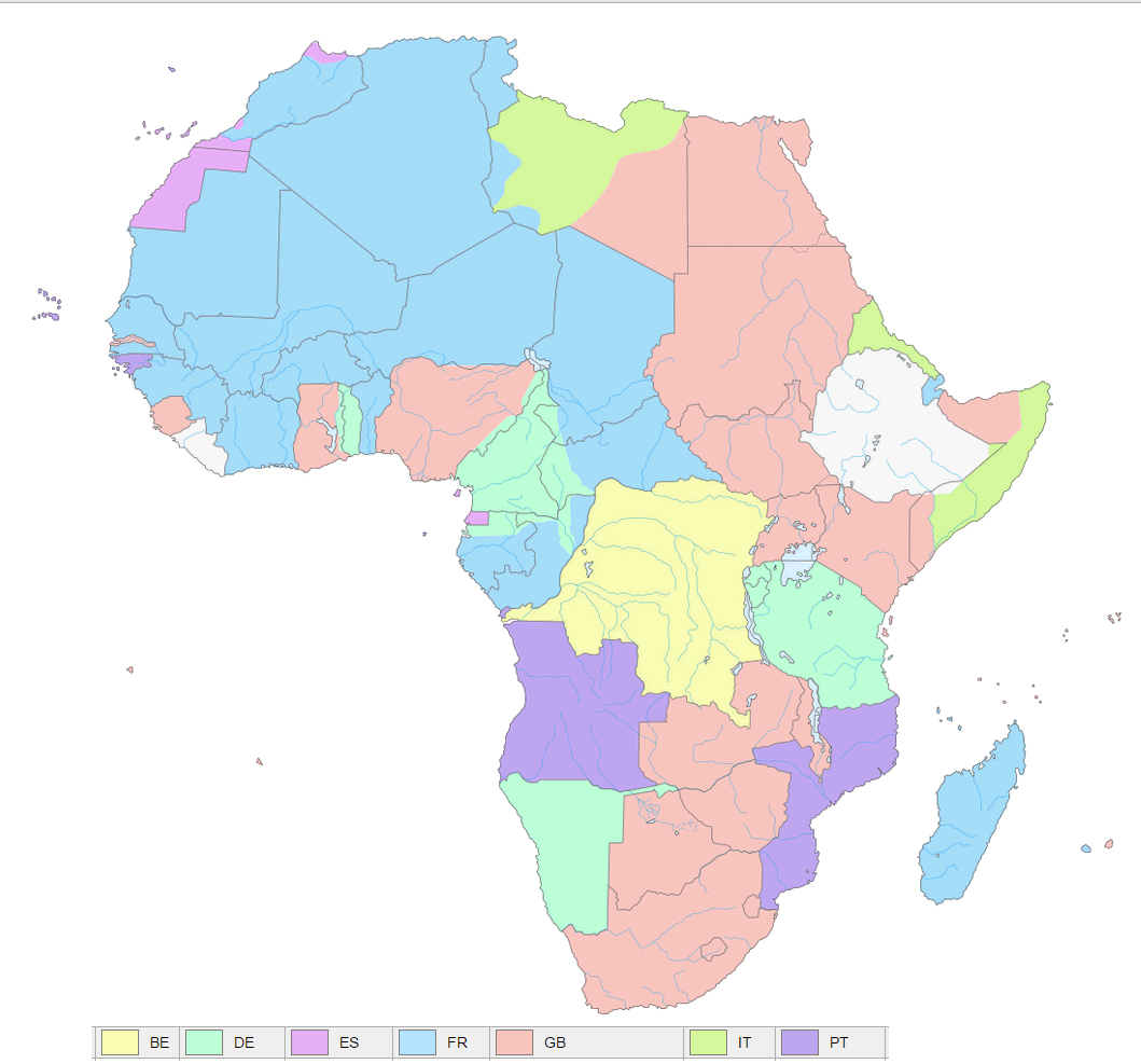 kolonial karte von afrika 1913