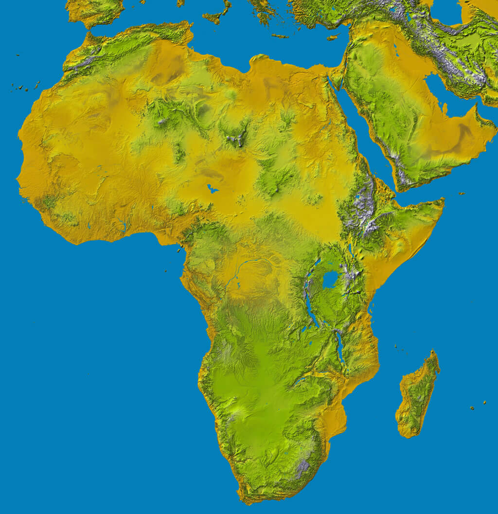 topographie karte von afrika