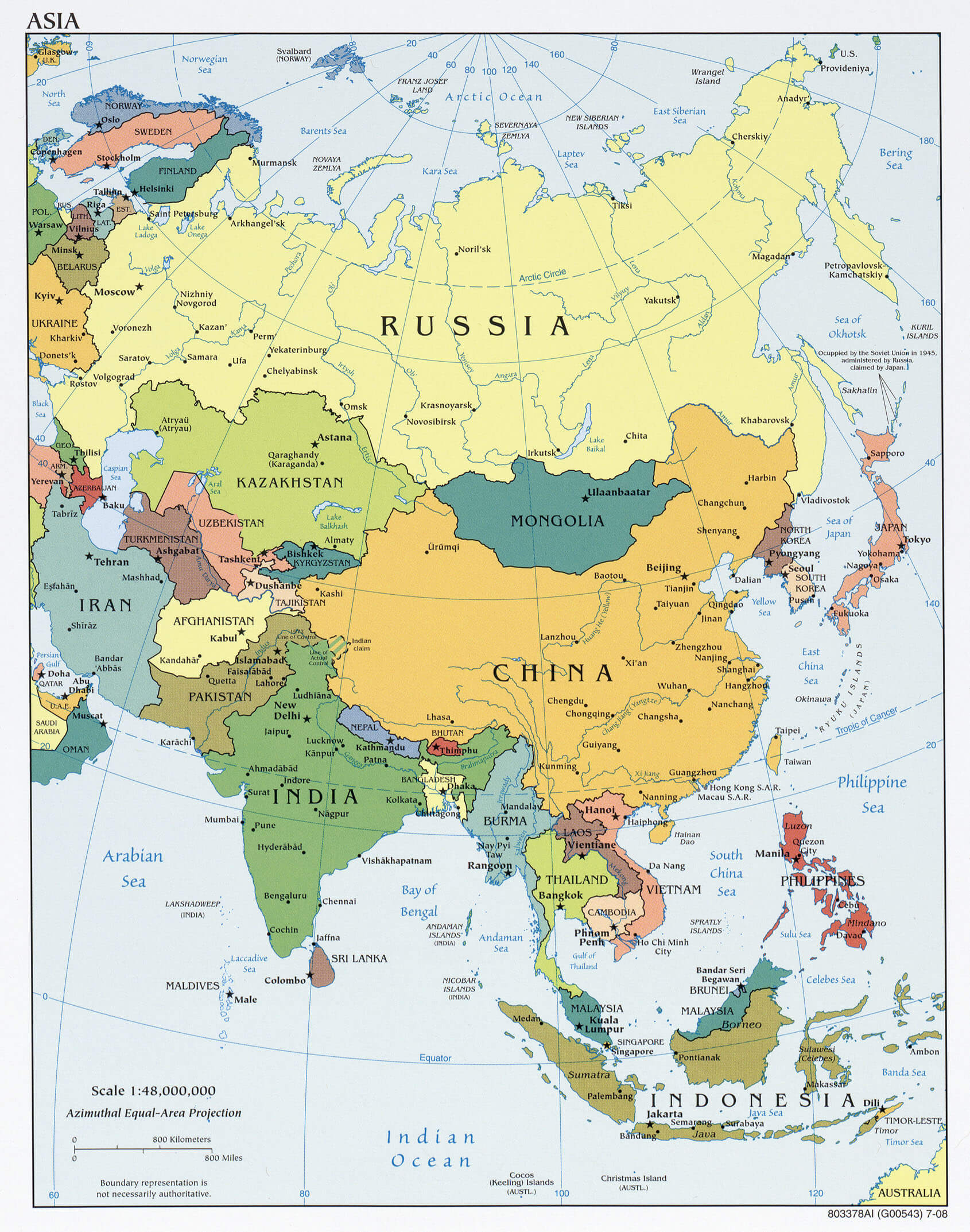 asien karte russland