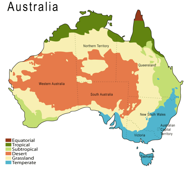 australien klima karte