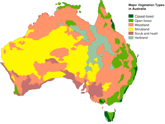 australien wald karte
