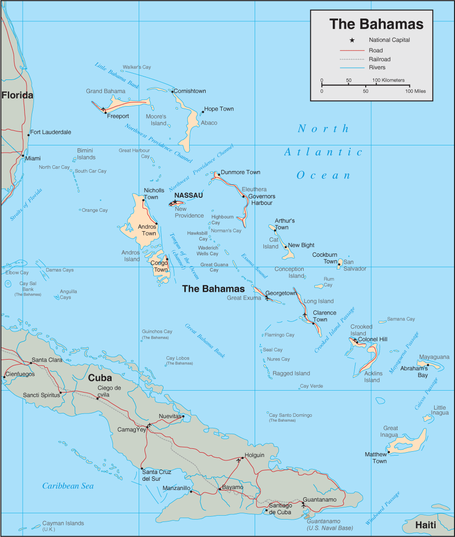 die karte der bahamas