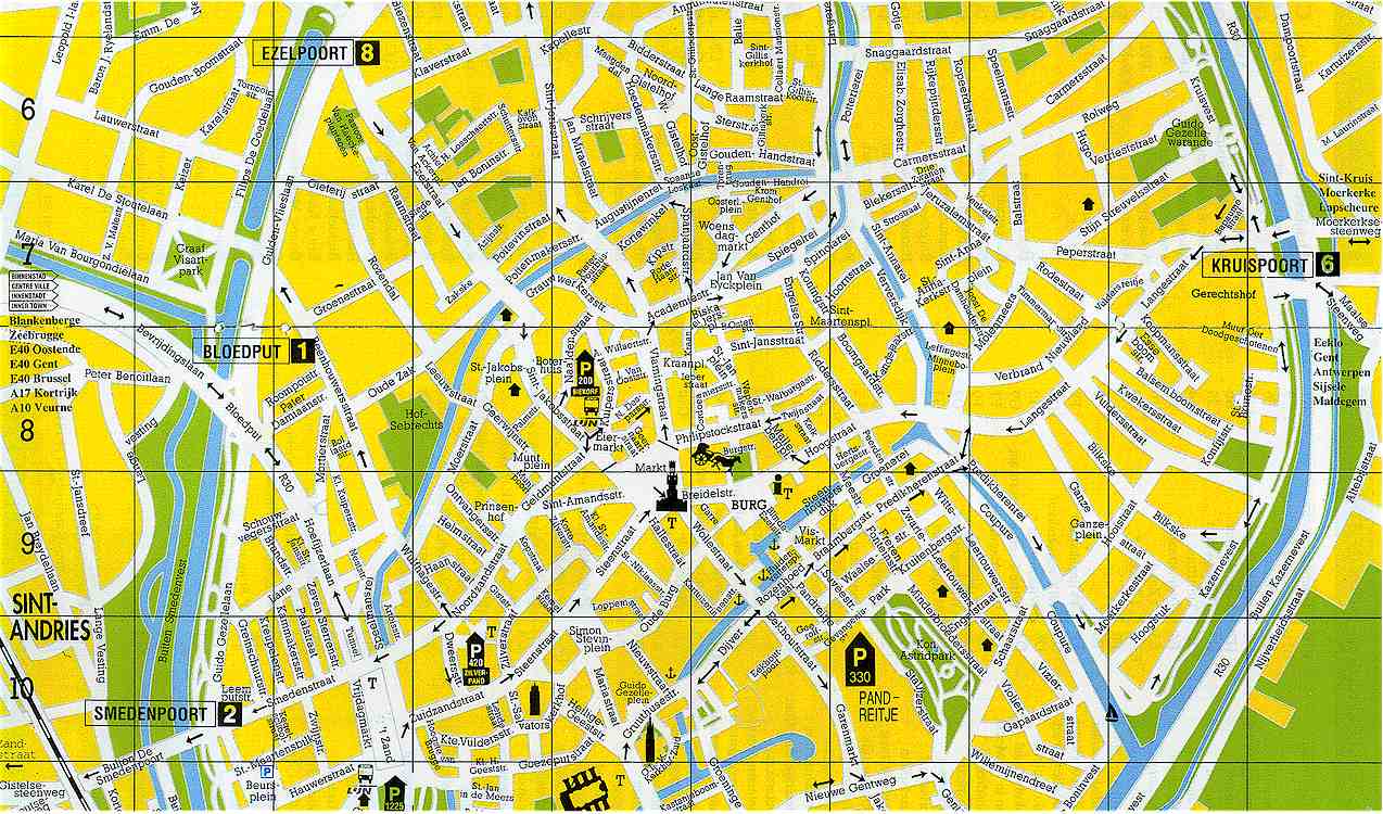 Brugge stadt center karte