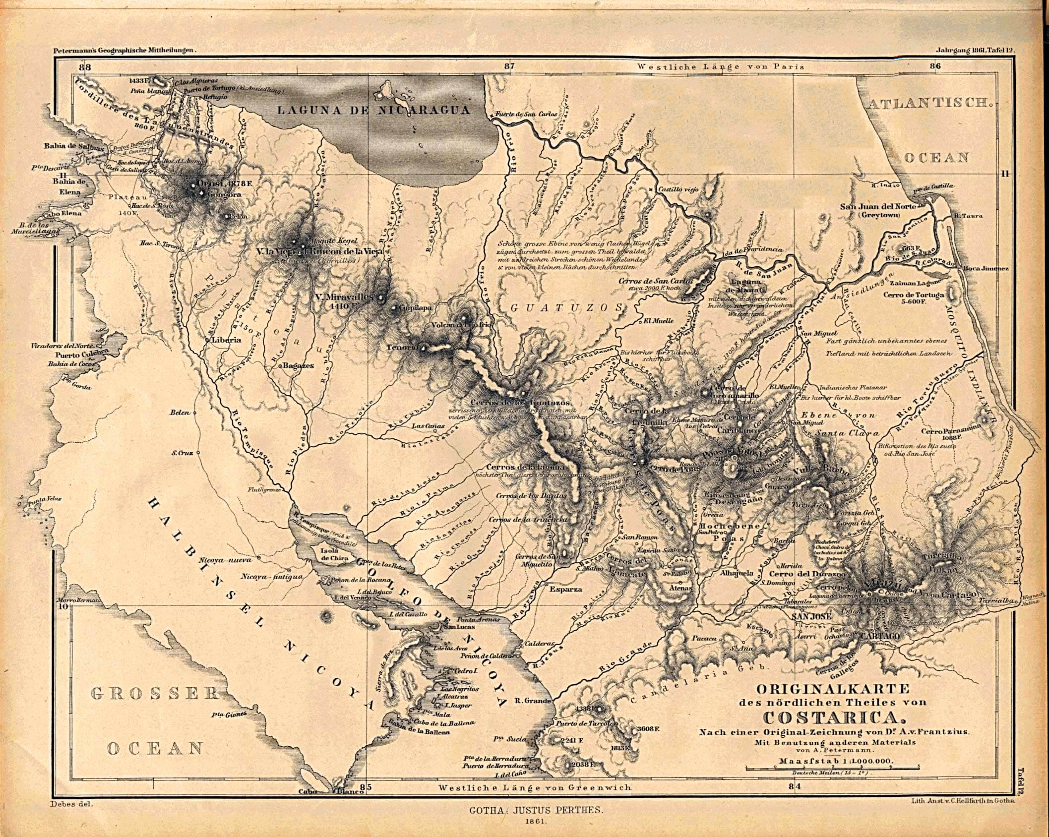 costa rica historisch karte 1861