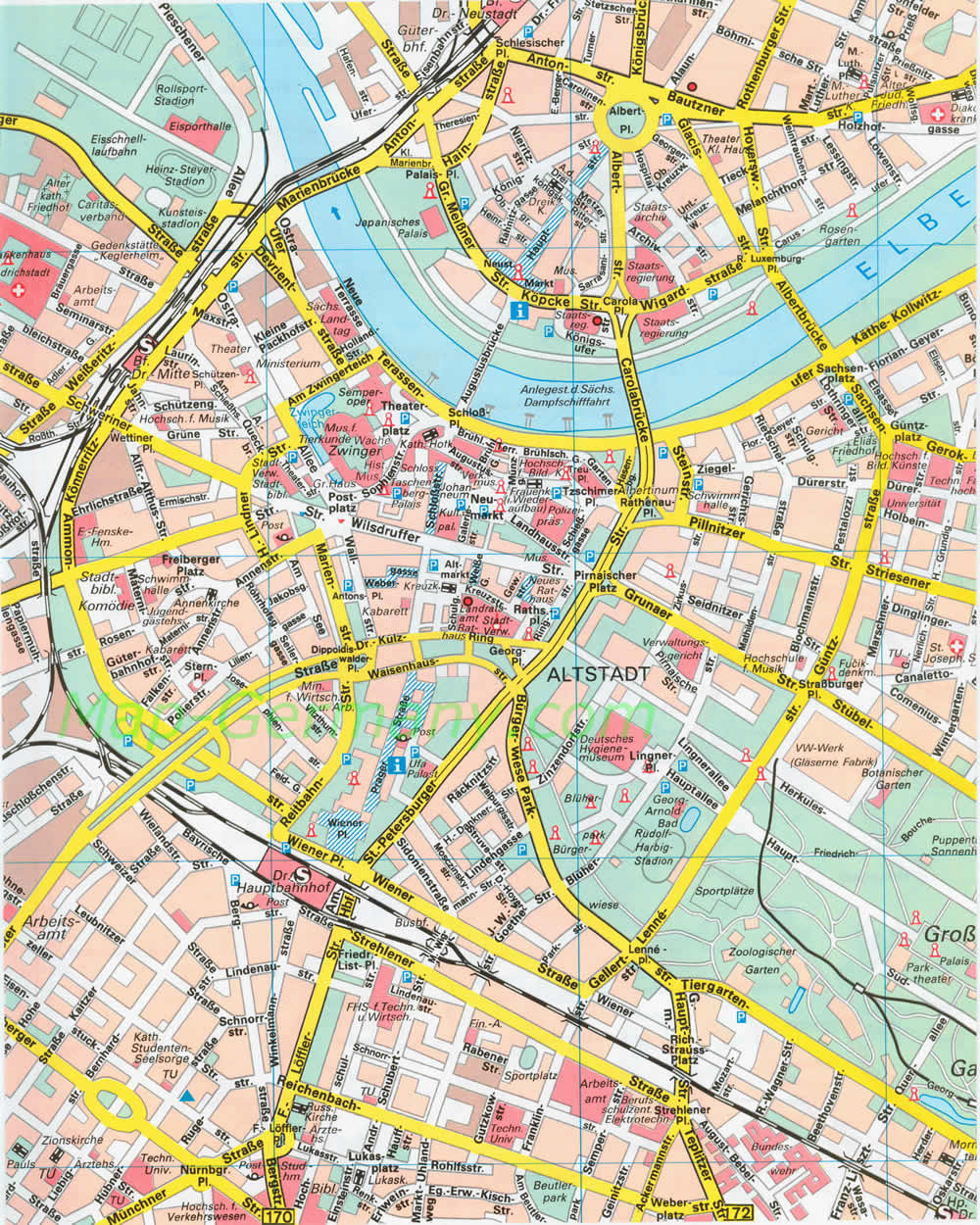 Dresden stadt karte