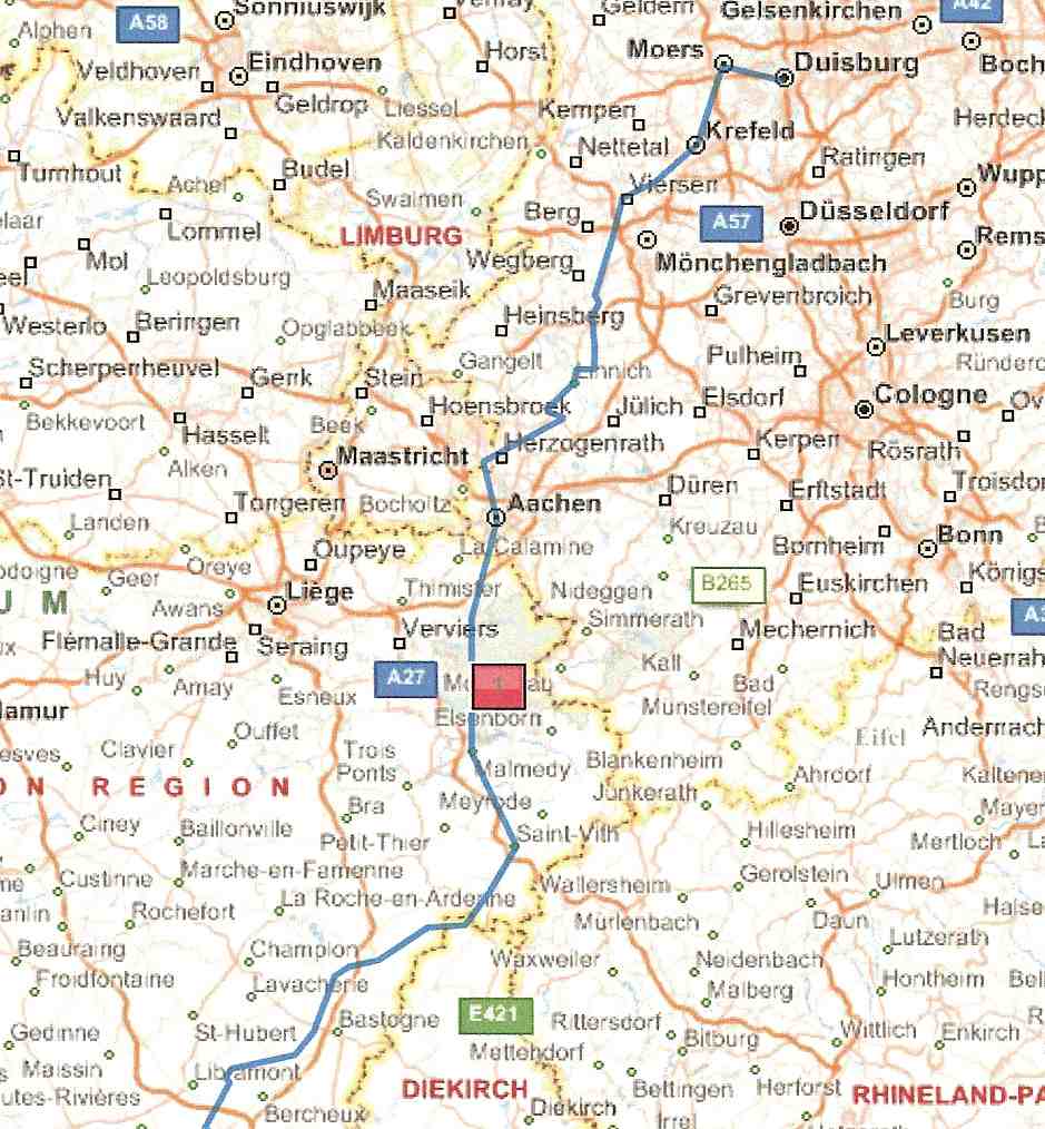 Duisburg regional karte