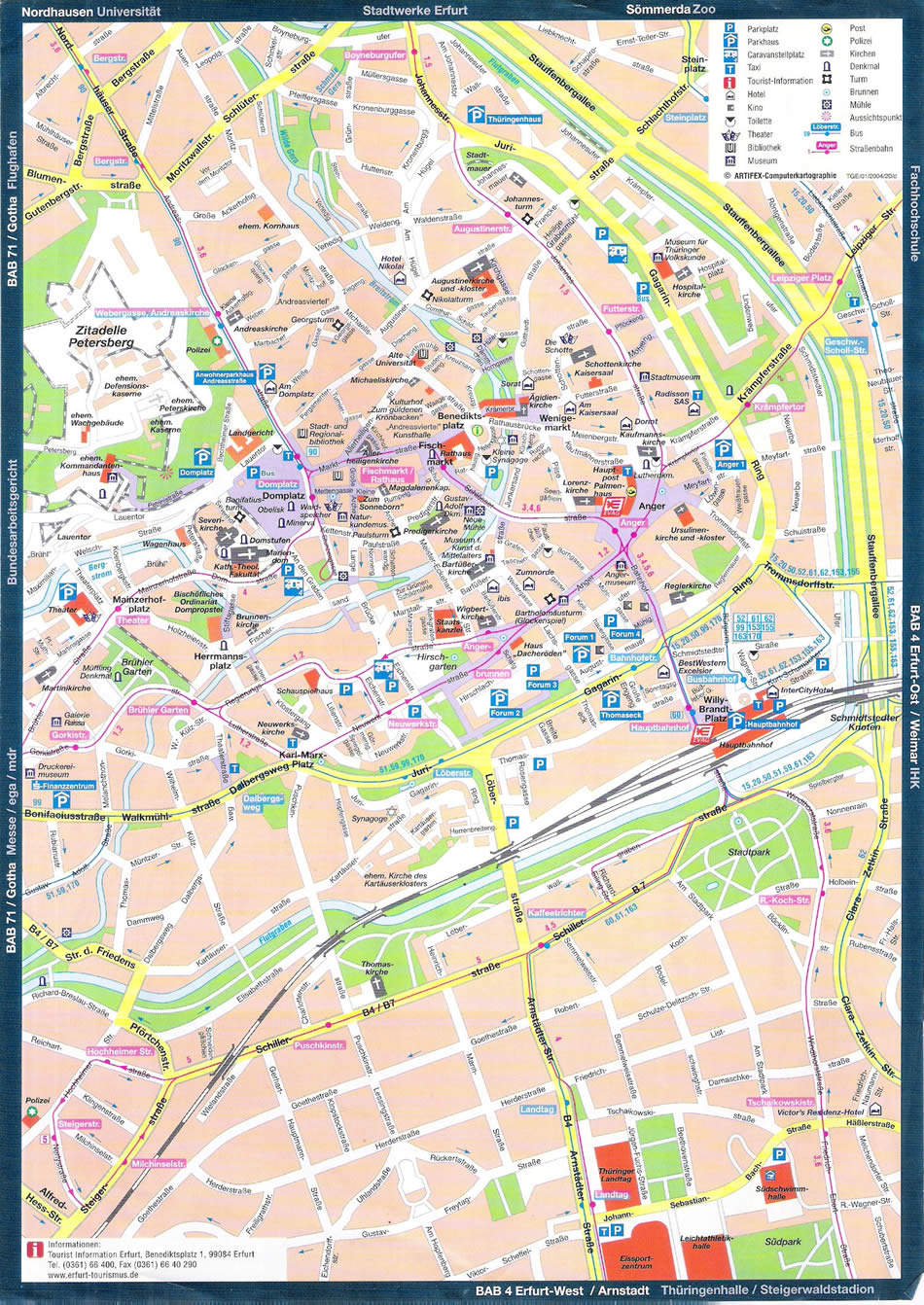 Erfurt stadt karte