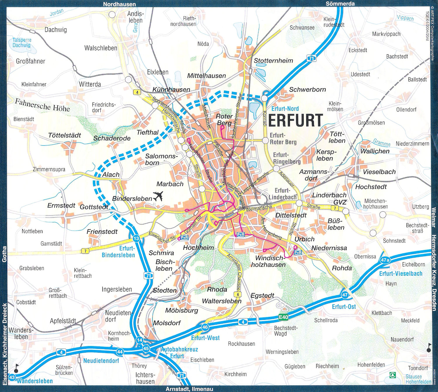 Erfurt strase karte