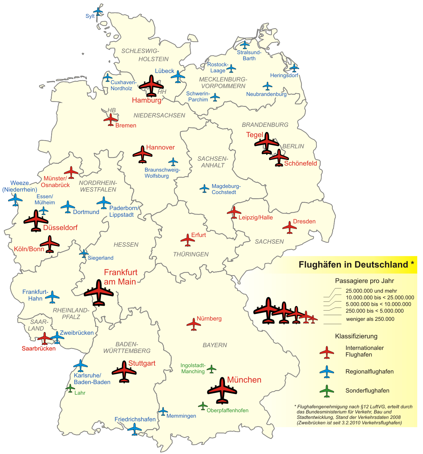 flughafen karte im deutschland 2008