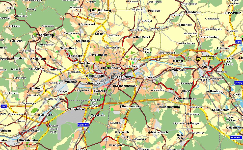 Hanau regional karte