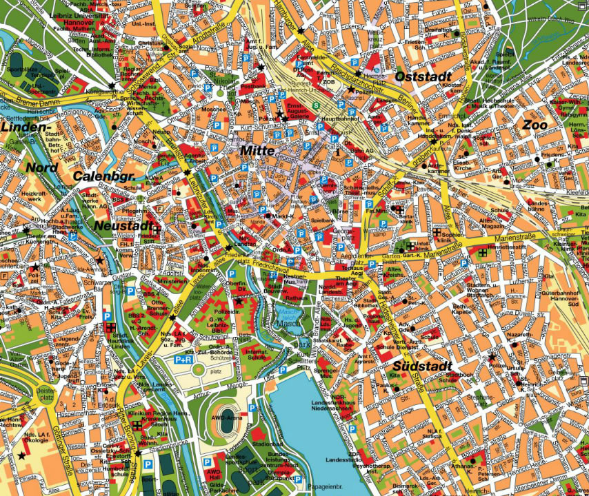 Hannover stadt center karte