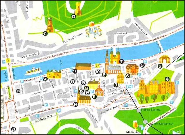 Heidelberg tourist karte