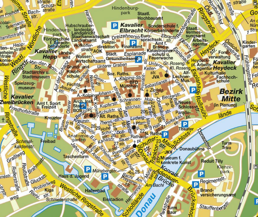 Ingolstadt stadt center karte