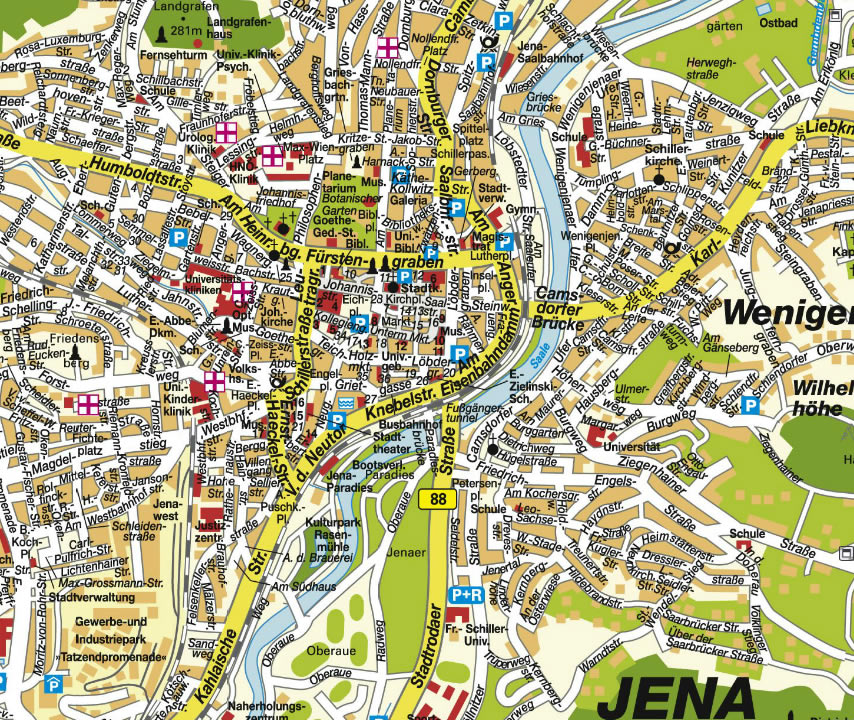 Jena stadt center karte
