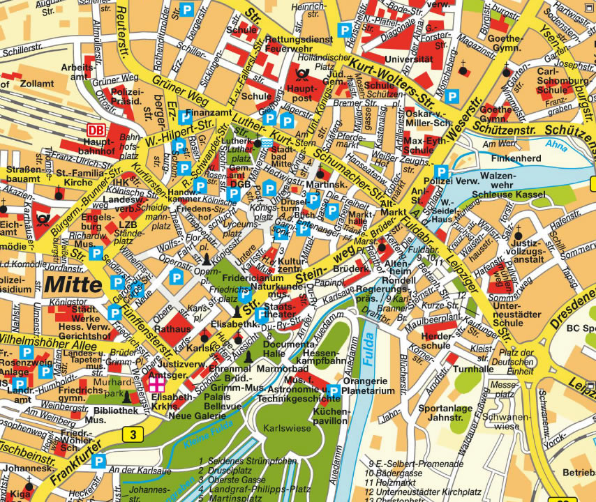 Kassel stadt center karte