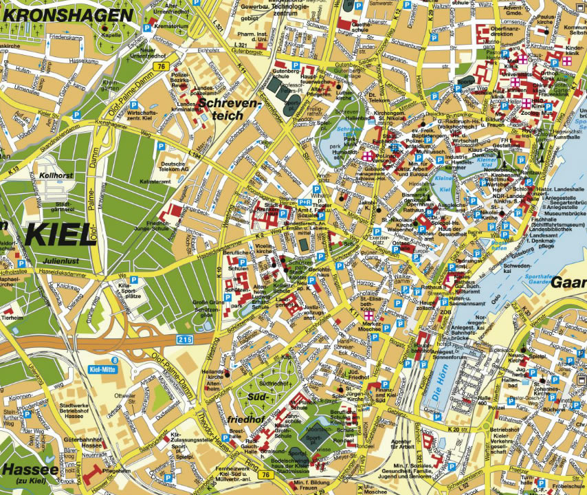 Kiel stadt center karte
