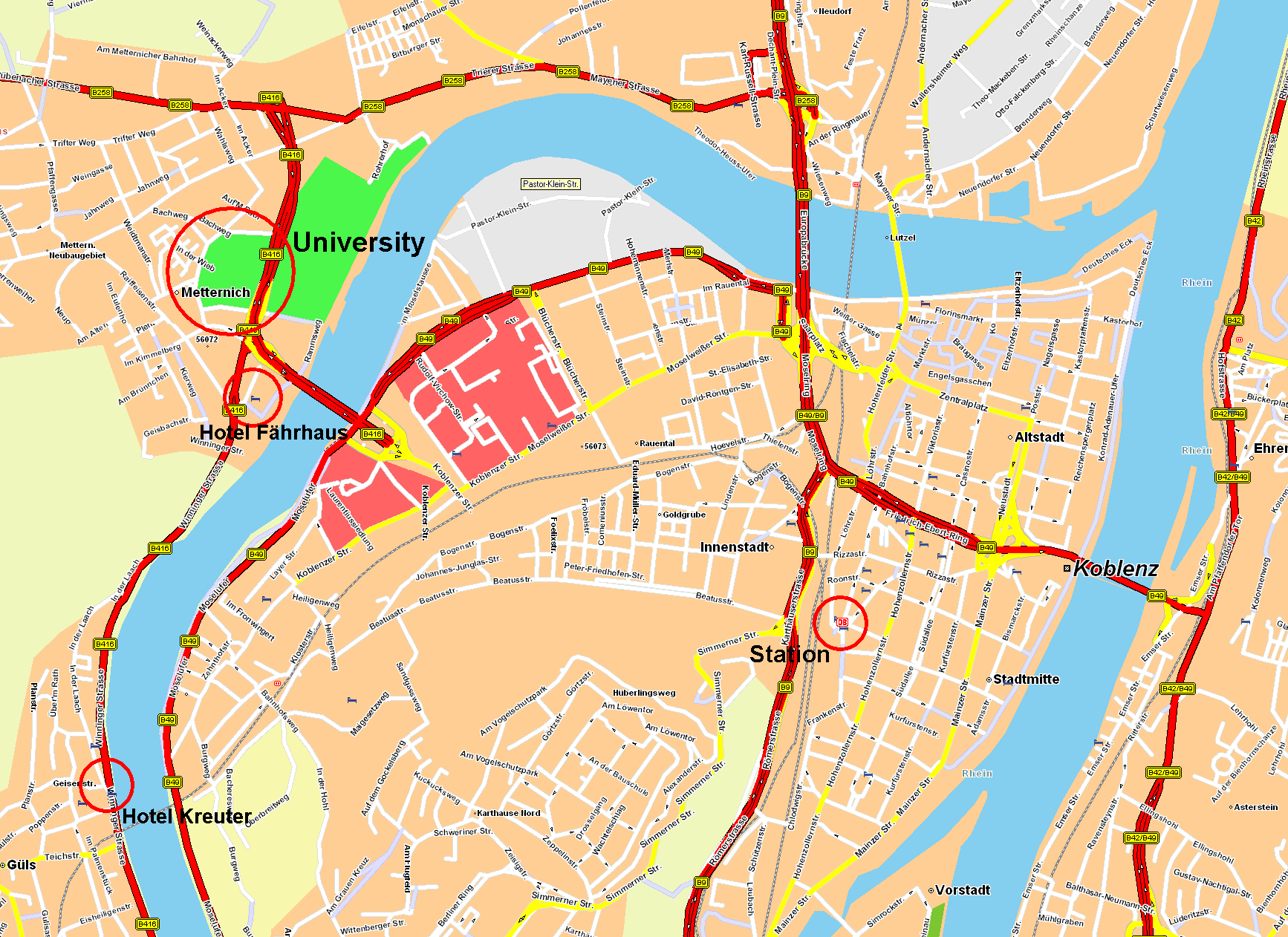 Koblenz center karte