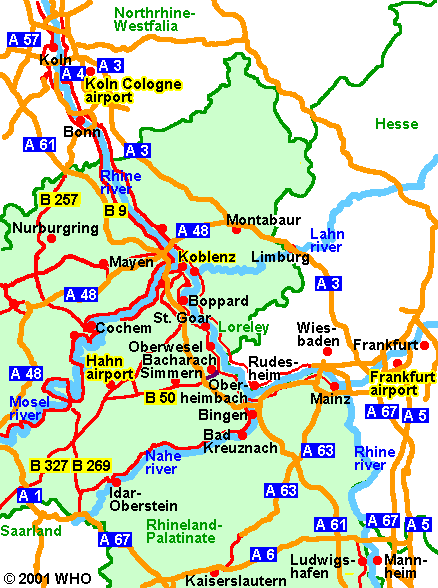 Koblenz route karte