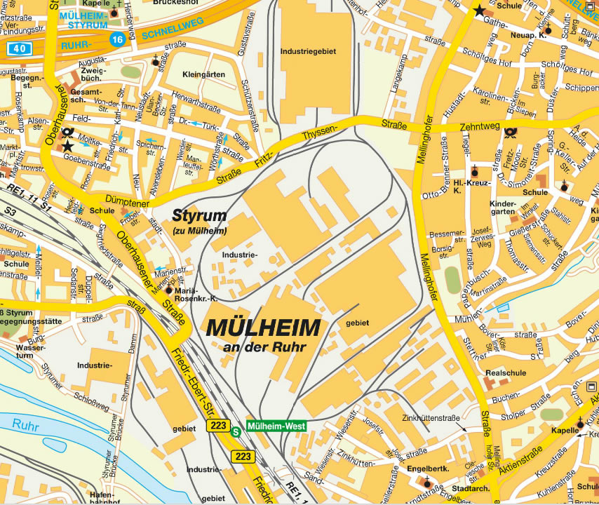 Mulheim stadt center karte