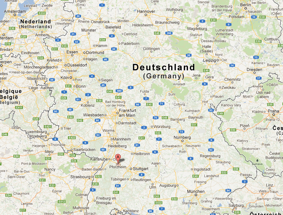 karte von Pforzheim deutschland