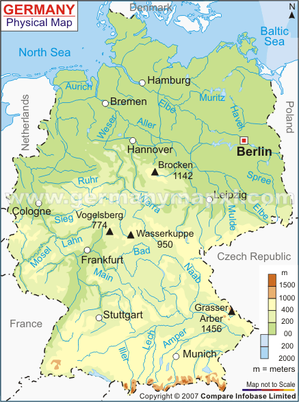 physikalisch karte von deutschland
