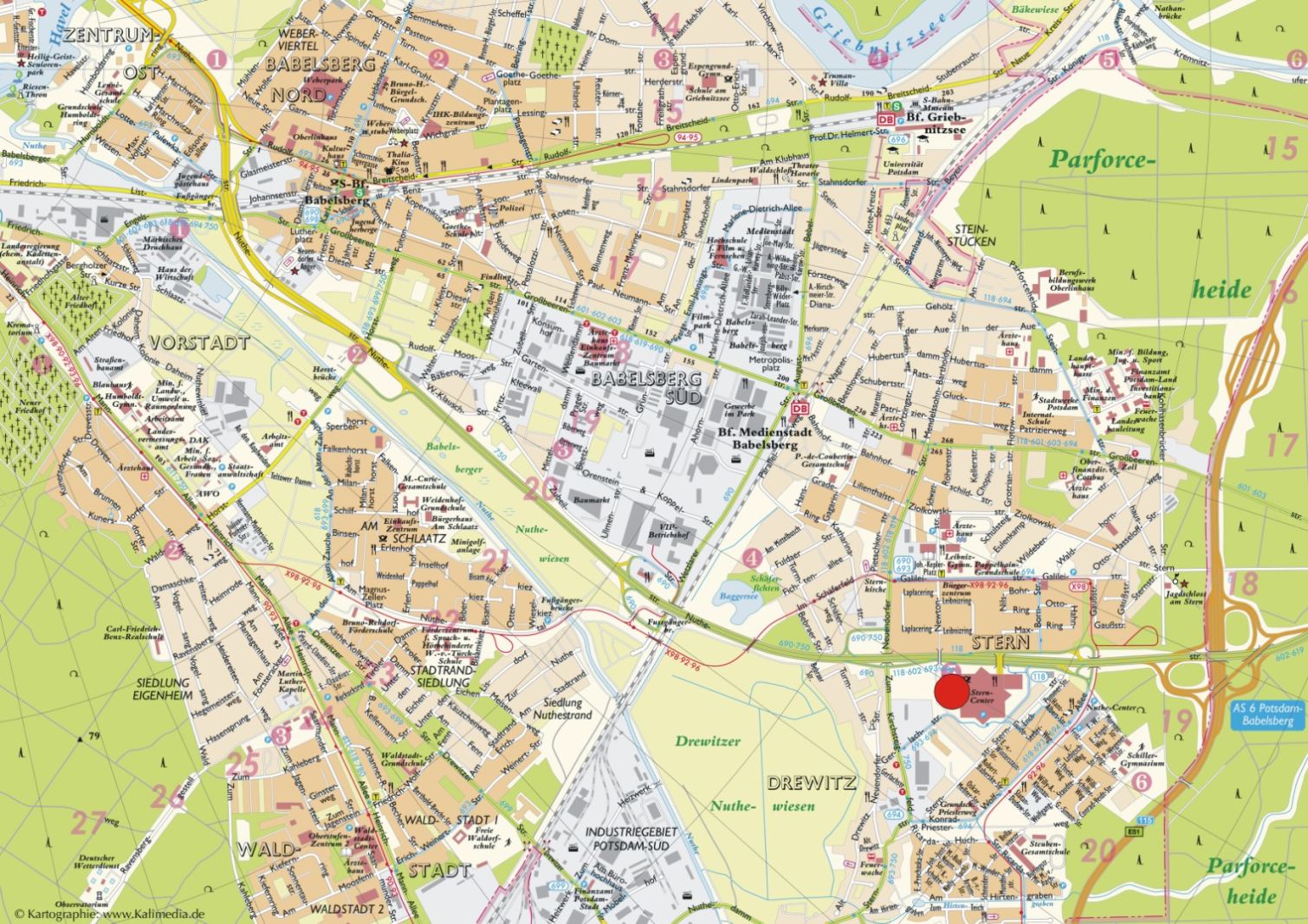 Potsdam center karte