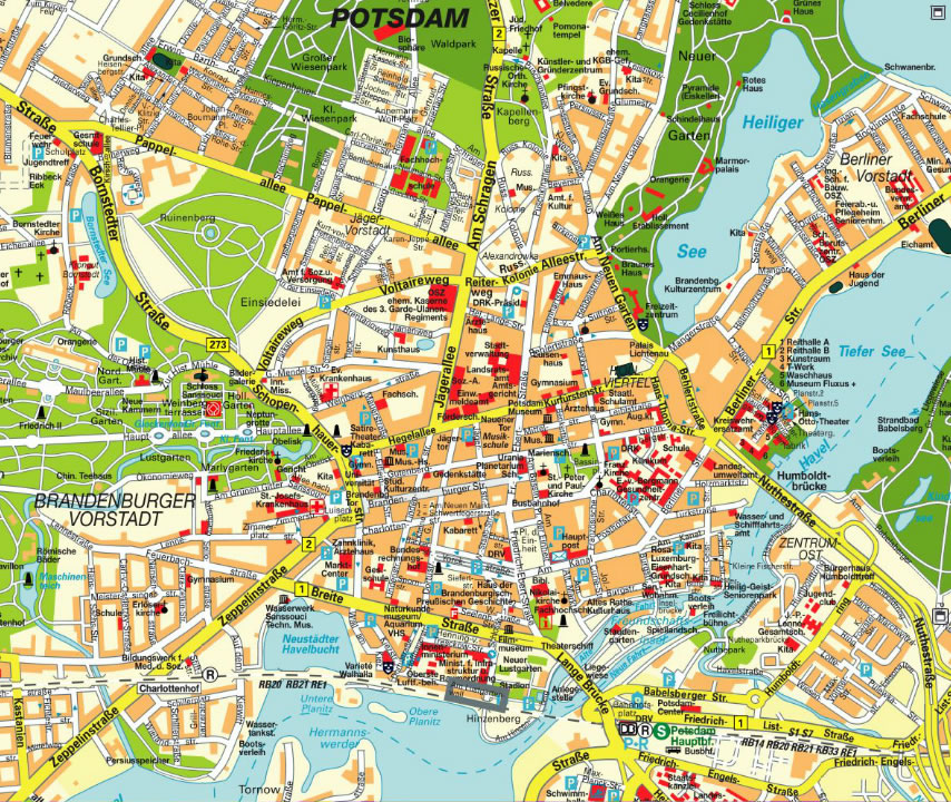 Potsdam stadt center karte