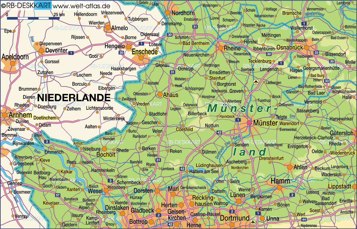 Recklinghausen regionen karte