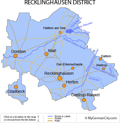 Recklinghausen bezirke karte