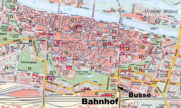 Regensburg Tourist karte