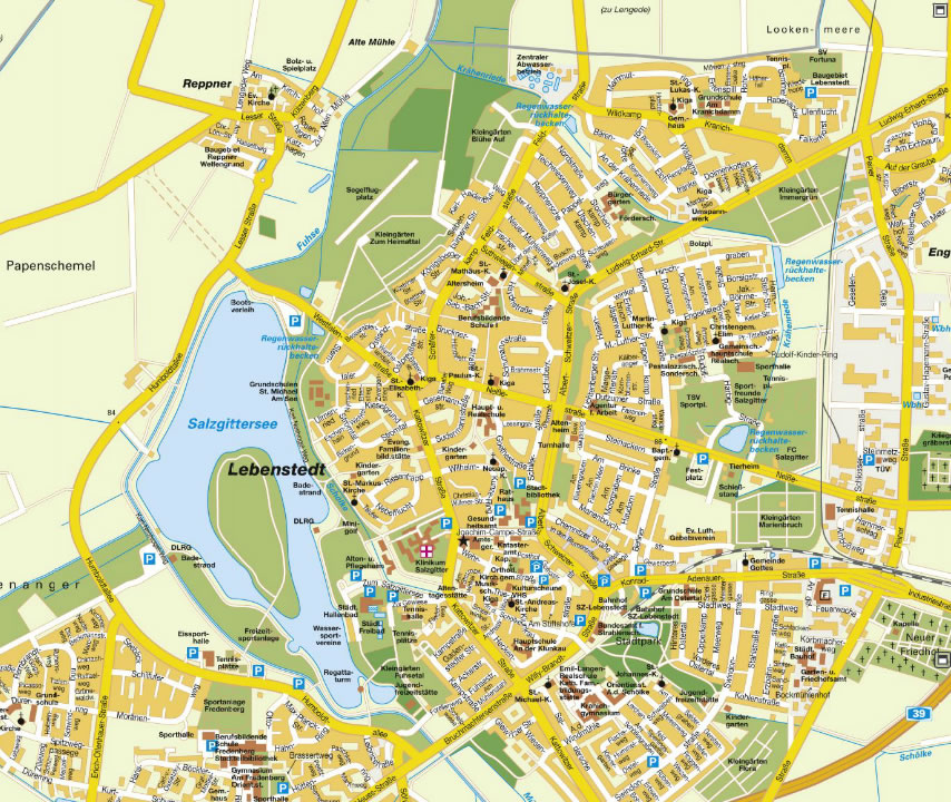 Salzgitter stadt center karte